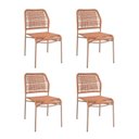 Ver imagem 1 de Kit com 4 Cadeiras em Aço Carbono e Corda Náutica para Área Externa Leme Marrom/Terracota