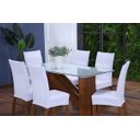 Ver imagem 1 de Kit de Capas de Cadeira Estofada 4 Lugares Mesa de Jantar Protege Muda a Decoração Malha Helanca Lis