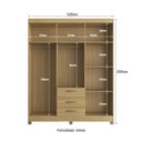 Ver imagem 3 de Guarda-Roupa Casal 6 Portas 3 Gavetas Bege
