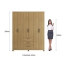 Ver imagem 6 de Guarda-Roupa Casal 6 Portas 3 Gavetas Bege