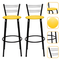 Kit 2 Banquetas para Balcão Bancada Cozinha Bistrô Ilhas Gourmet Bares Banco Flórida Preta - 1