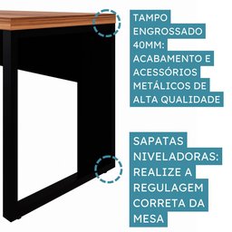 Mesa Escrivaninha Retangular Office 150cm Pé Quadro Web Office - 9