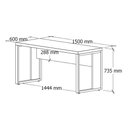 Ver mais imagens de Mesa Escrivaninha Retangular Office 150cm Pé Quadro Web Office