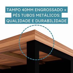Mesa Escrivaninha Retangular Office 150cm Pé Quadro Web Office - 10