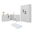 Ver imagem 1 de Quarto de Bebê Completo com Berço 3 em 1 com Colchão Incluso Brisa Multimóveis Mp4533 Branco