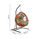 Ver imagem 4 de Poltrona Ninho em Aço e Corda Náutica Terracota Pataxó com Suporte e Almofada Estampa Folha Verde