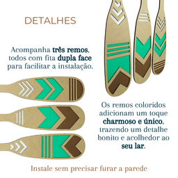Remo Decorativo Mdf Decoração de Praia Colorido Parede - 4