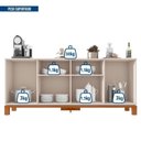 Ver imagem 5 de Conjunto Buffet e Cristaleira 4 Portas Ripadas com LED Mondrian Off White