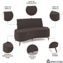 Ver imagem 3 de Sofá 2 Lugares para Sala Living 160cm Pés Palito Tamar K04 Veludo Marrom - Mpozenato