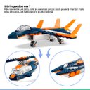 Ver imagem 6 de Brinquedo Lego Creator Jato Supersônico 3 em 1 Jato Helicóptero Lancha 215 Peças +7 anos