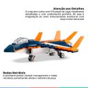 Ver imagem 3 de Brinquedo Lego Creator Jato Supersônico 3 em 1 Jato Helicóptero Lancha 215 Peças +7 anos
