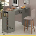 Ver imagem 2 de Bancada de Cozinha Mesa Gourmet 136 Cm Nicho Adega MDP Cinza - ClickLar