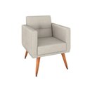 Ver imagem 2 de Kit Poltrona Decorativa com Puff Pequim Veludo Matrix Cor:veludo Bege
