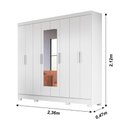Ver imagem 2 de Guarda Roupa Diplomata 236cm 8 Portas Branco com Espelho Moval