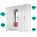 Ver imagem 6 de Guarda Roupa Diplomata 236cm 8 Portas Branco com Espelho Moval