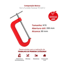 Ver imagem 3 de Grampo C Nº 8 com Abertura Útil 200mm e Alcance 80mm Durín