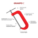 Ver imagem 2 de Grampo C Nº 8 com Abertura Útil 200mm e Alcance 80mm Durín