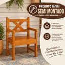 Ver imagem 5 de Banco 3 Lugares Madeira Maciça Reforçado e de Fácil Montagem Marrom/Imbuia Claro
