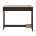 Ver imagem 1 de Mesa para Escritório com Passa Fios e Tampo Usinado Tech - Preto e Cedro