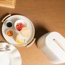 Ver imagem 7 de Porta Pão de Metal com Alça de Bambu Bege 23,5x33,5x18,5cm