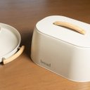 Ver imagem 5 de Porta Pão de Metal com Alça de Bambu Bege 23,5x33,5x18,5cm