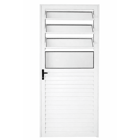 Porta de Giro Alumínio Branco Basculante Veneziana 04v Maxx