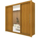 Ver imagem 4 de Guarda-Roupa Casal 3 Portas com 1 Porta Espelho 100% MDF Roma