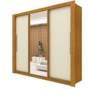 Ver imagem 2 de Guarda-Roupa Casal 3 Portas com 1 Porta Espelho 100% MDF Roma