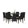 Mesa De Jantar Cone Oitavada Laqueada Preto Tampo Redondo 90 cm Preto - 1