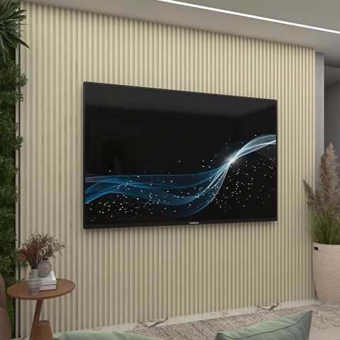 Painel para TV Ripado Supremo 220 Off White - Gelius