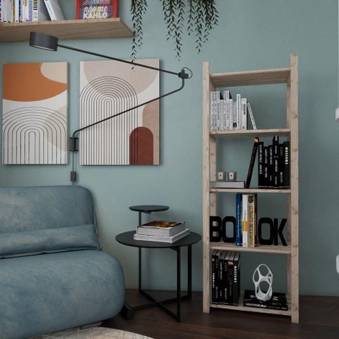 Estante Nicho Básico 5 Prateleiras Pinus 50cm Amadeirado