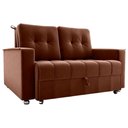 Ver imagem 3 de Sofá Cama Milão 2 Lugares 140cm Marrom Veludo