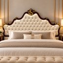 Ver imagem 4 de Cabeceira de Cama Queen Estofada com Capitonê Luis Xv Amélie 145x195cm