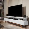 Rack para TV 70" Pés de Madeira Vivare Wood 1,80 Giga Moveis:Branco - 1