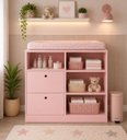 Ver imagem 1 de Cômoda para Bebê com Trocador e Organização Quarto Infantil Rosa