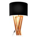 Ver imagem 2 de Luminária de Chão Abajur com Cúpula e Pés de Madeira Star - Preto