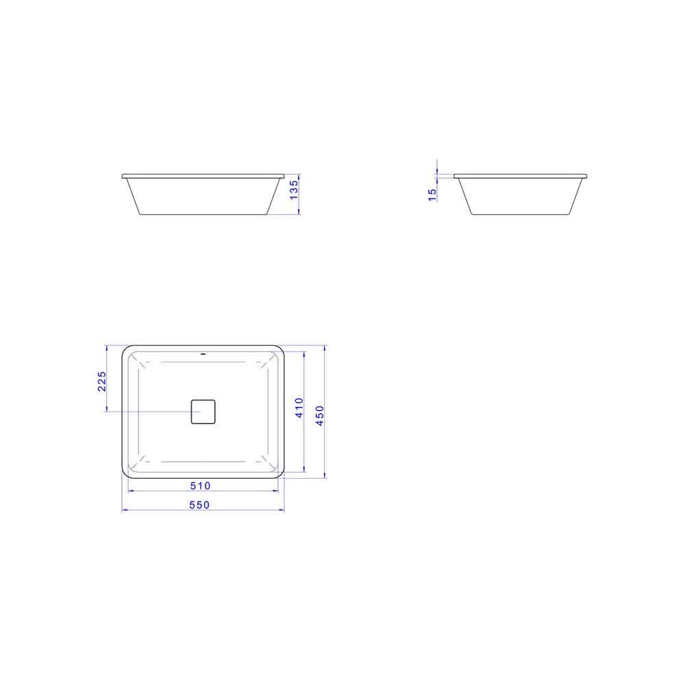 Slim Branco Cuba de Embutir Retangular 50cm - Deca Deca Loucas - 3