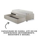 Ver imagem 3 de Base Box Cama Solteiro Sapateira Courino Linho Areia e Colchão Ecoline D33 Ecoflex 88x188