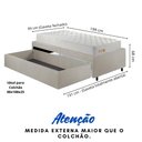 Ver imagem 5 de Base Box Cama Solteiro Sapateira Courino Linho Areia e Colchão Ecoline D33 Ecoflex 88x188