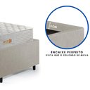Ver imagem 2 de Base Box Cama Solteiro Sapateira Courino Linho Areia e Colchão Ecoline D33 Ecoflex 88x188