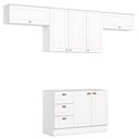 Ver imagem 1 de Cozinha Completa Americana 4 Peças 7 Portas 3 Gavetas MDF 280cm Branco Móveis Henn