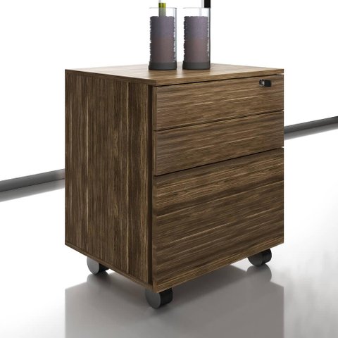 Gaveteiro com 3 Gavetas e Rodízios Nogal