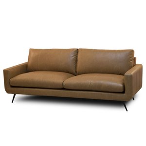 Sofá 3 Lugares para Sala Living 252cm Merli L08 Couro Camel - Mpozenato