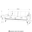 Ver imagem 4 de Sofá 3 Lugares para Sala Living 252cm Merli L08 Couro Camel - Mpozenato