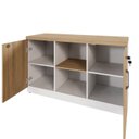 Ver imagem 5 de Armário Baixo Escritório 120cm x 45cm 2 Portas com Chave e 3 Prateleiras Corporate F5 Office Bege/Ma