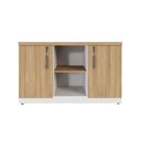 Ver imagem 2 de Armário Baixo Escritório 120cm x 45cm 2 Portas com Chave e 3 Prateleiras Corporate F5 Office Bege/Ma