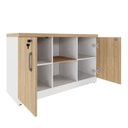 Ver imagem 6 de Armário Baixo Escritório 120cm x 45cm 2 Portas com Chave e 3 Prateleiras Corporate F5 Office Bege/Ma