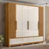 Guarda Roupa Casal Amazonas 6 Portas Freijó Off White- Moval - 6