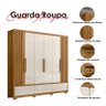 Guarda Roupa Casal Amazonas 6 Portas Freijó Off White- Moval - 4