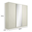 Ver imagem 2 de Guarda Roupa Casal 3 Portas de Correr 260cm com Espelho Mdf Cor:luna